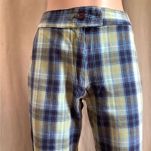 Vintage 60s 70s funky groovy plaid pants, cotton, size small extra small